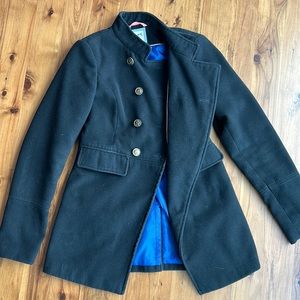 Black warm wool pea coat